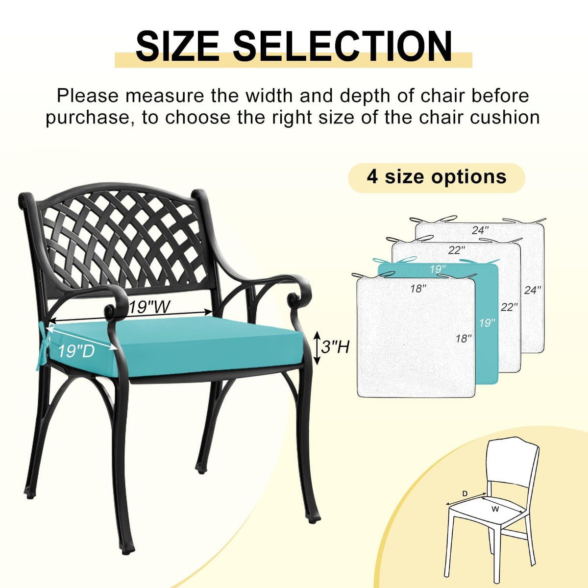 Downluxe teal cushions with carry handle for easy relocation.