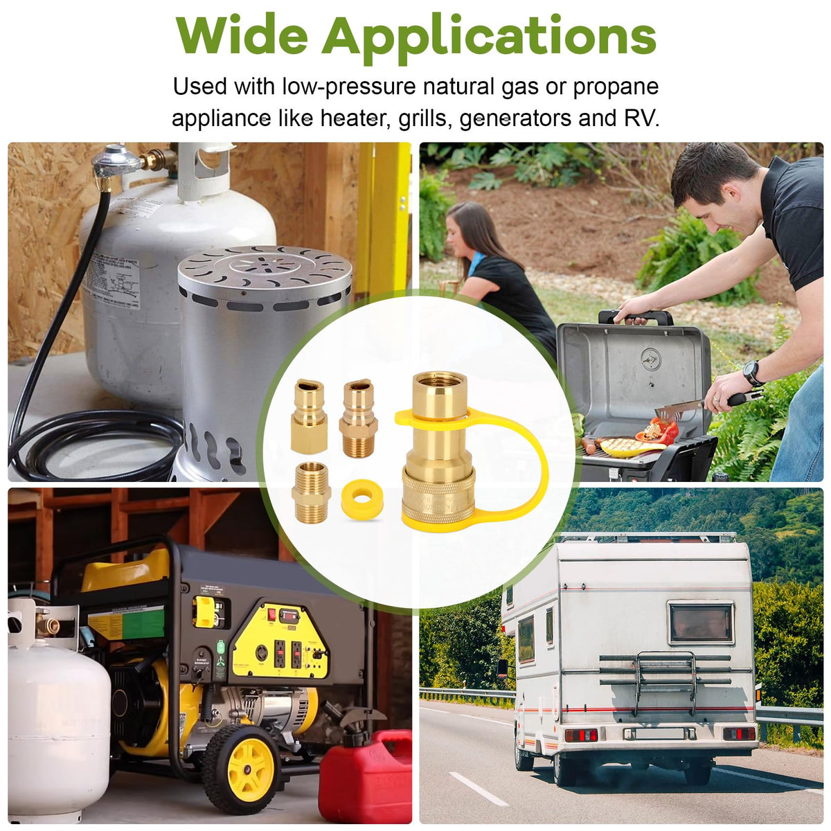 Dozont four adapters provide versatile connections for grills, heaters, and generators