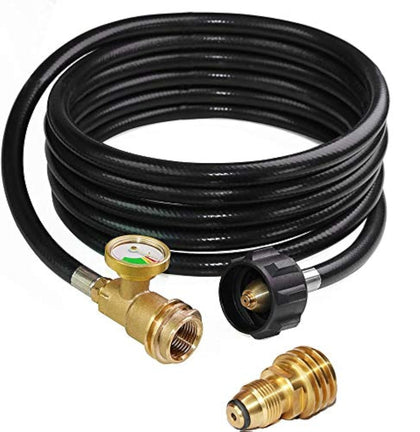 DOZYANT 12ft propane hose with gauge shown for easy fuel level checks