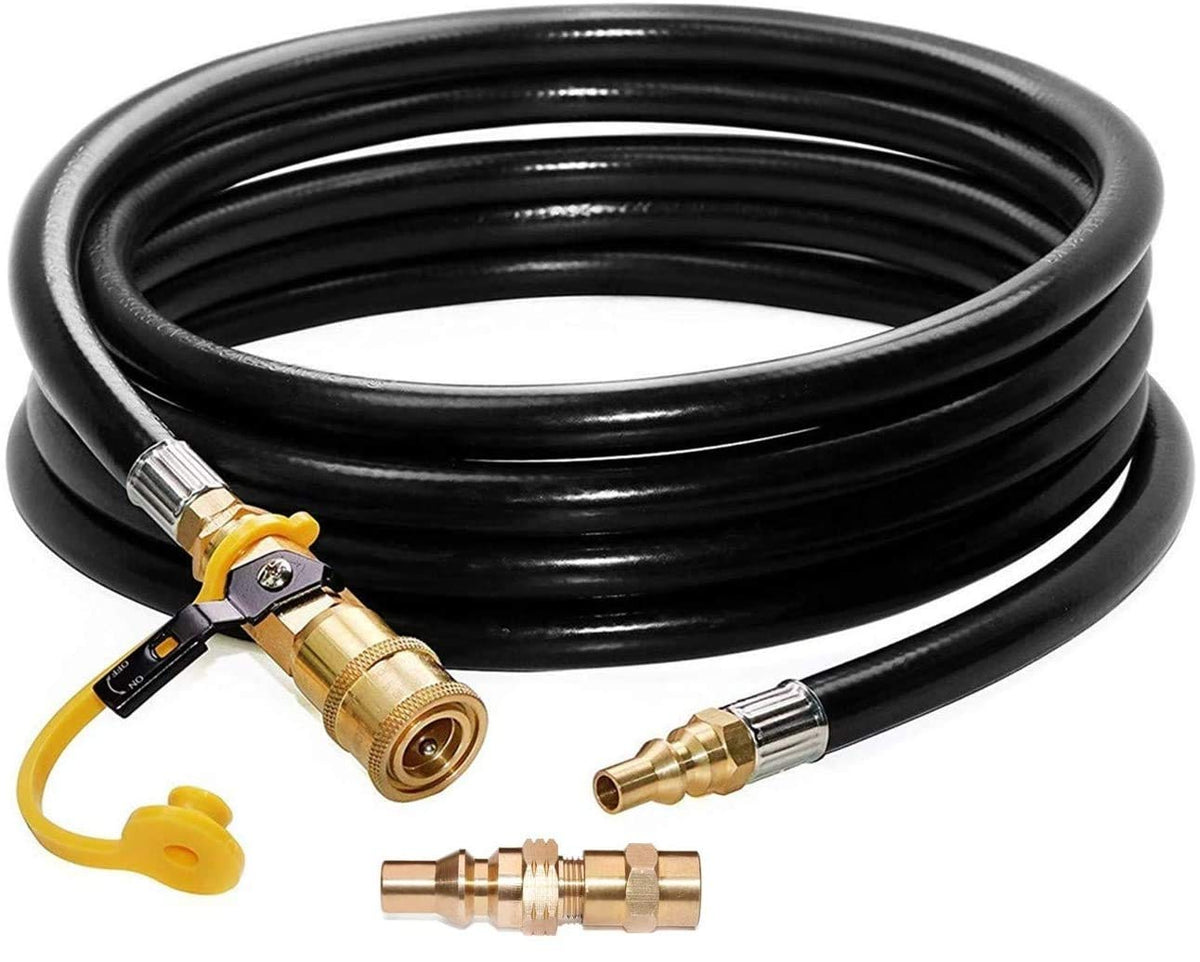 DOZYANT 12ft propane quick-connect hose enabling flexible grill hookups for outdoor cooking
