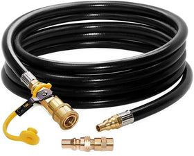 DOZYANT 12ft propane quick-connect hose enabling flexible grill hookups for outdoor cooking