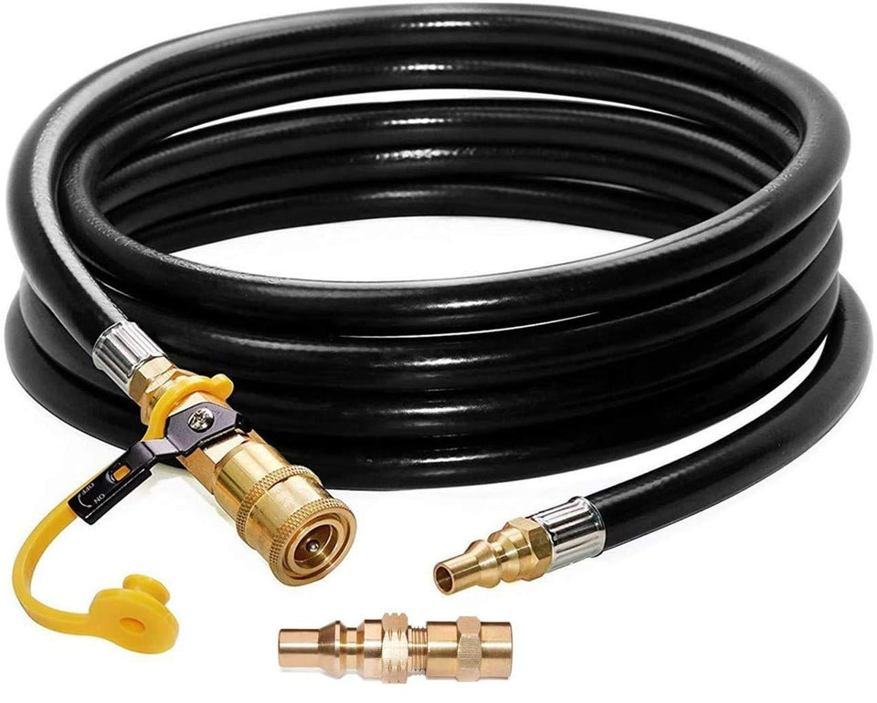 DOZYANT 12ft propane quick-connect hose enabling flexible grill hookups for outdoor cooking