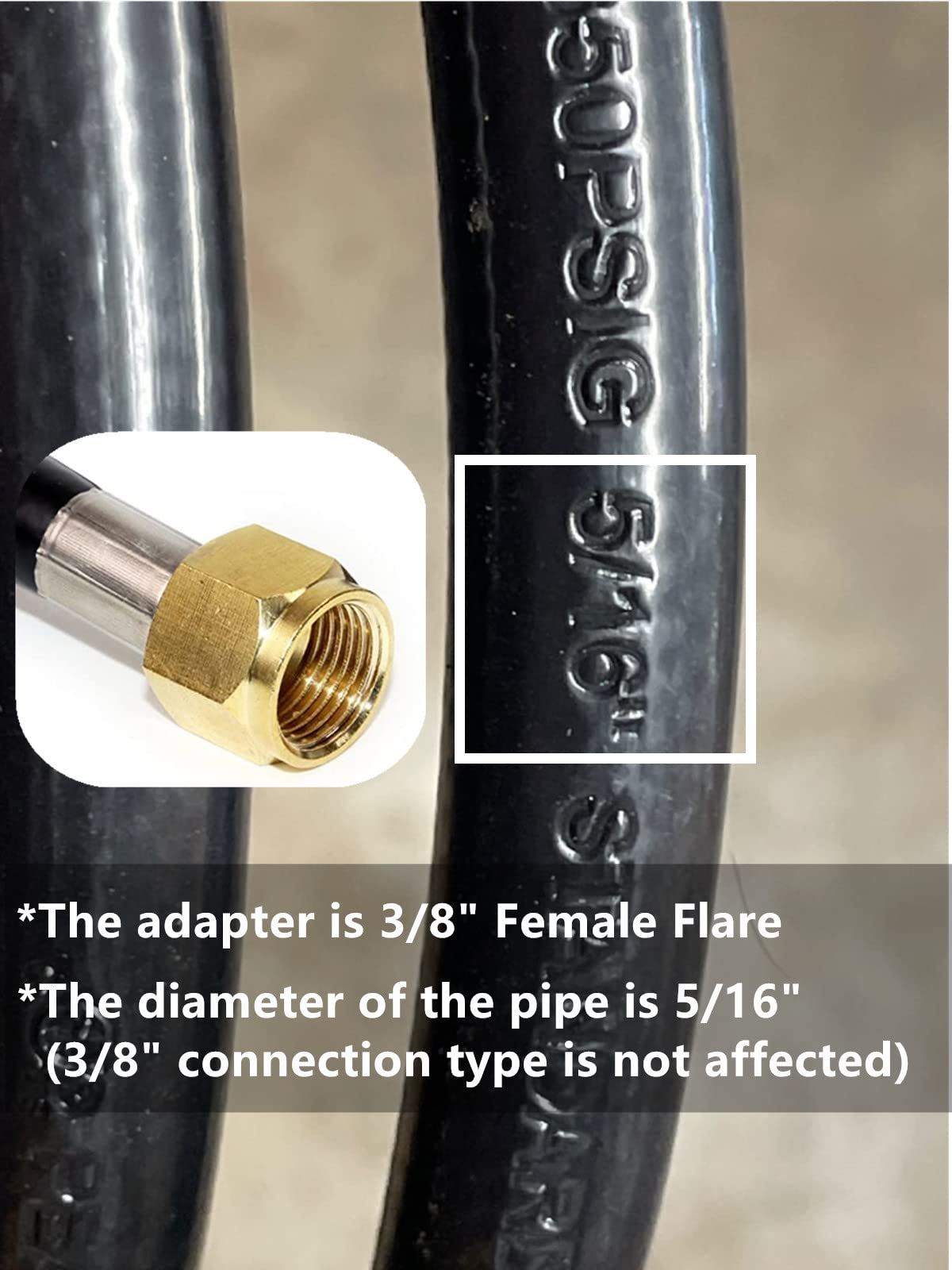 DOZYANT 5 ft propane hose for motorhome and outdoor kitchen arrangements