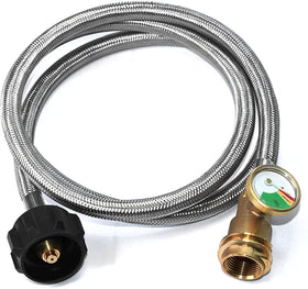 DOZYANT 5ft propane hose with gauge for safer outdoor grilling