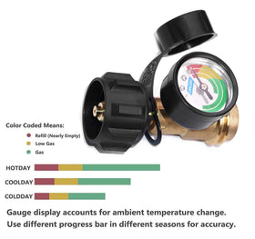 Solid brass DOZYANT gauge construction resists weather and wear.