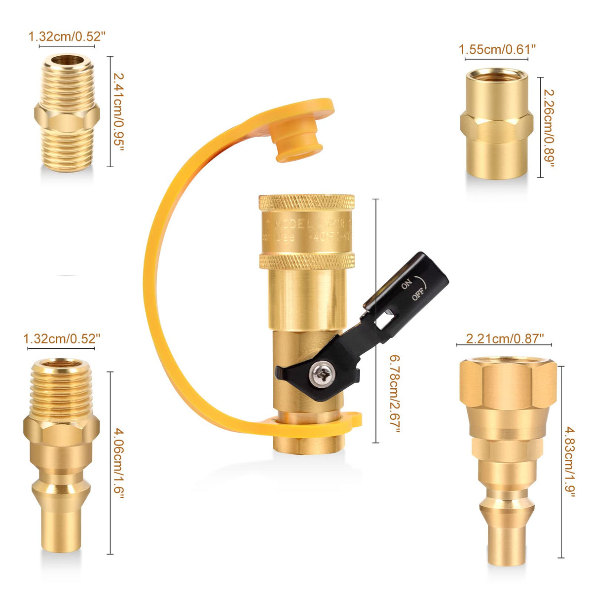 DOZYANT brass quarter inch NPT hex nipple coupling to extend pipes