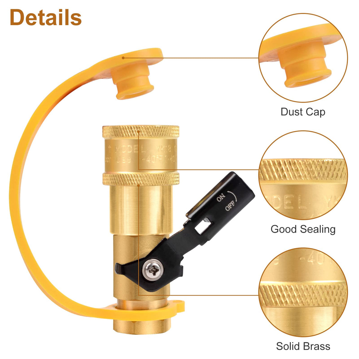 DOZYANT brass quick connect hose fittings enabling secure propane connections