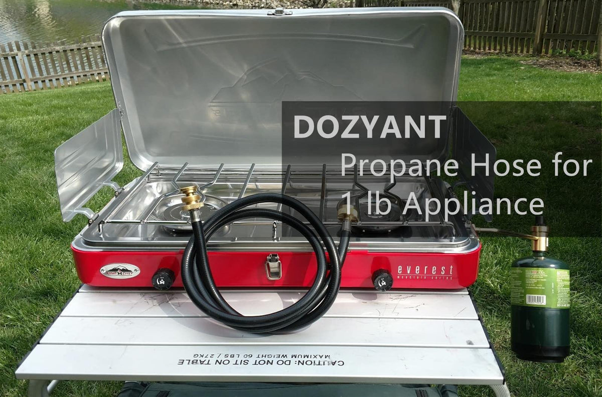 DOZYANT brass fittings compatible with grills, heaters, and lanterns.