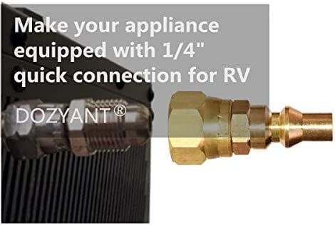 DOZYANT quick key plug 3 8 flare adapter for grill to RV connections