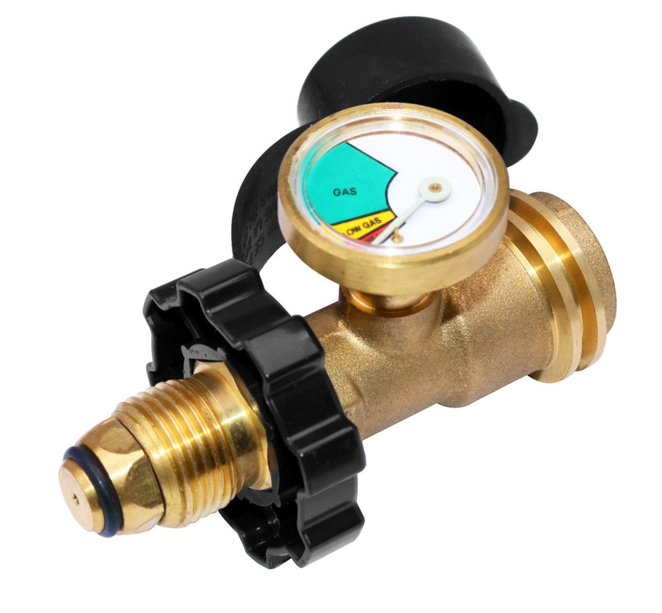 DOZYANT universal fit propane tank adapter gauge in brass for durable use.
