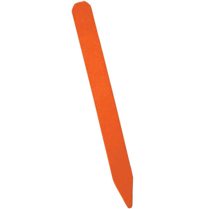 DP Industries 12-inch coated hardwood field labels in orange for clear garden labeling