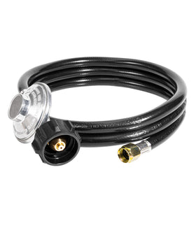 DPB 6Ft propane regulator hose with brass connector for reliable grill connections.