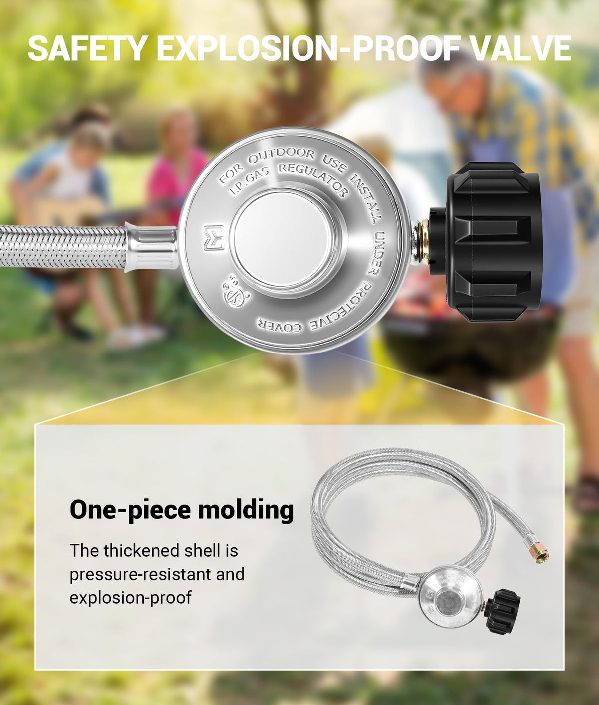 DPB brass 3/8-inch female flare nut connector enables quick tool-free tank attachment.