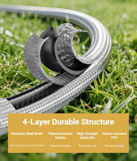 DPB stainless steel braided hose exterior looks rugged and durable