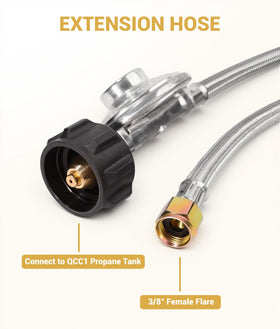 DPB Type 1 QCC-1 tank connector fits most LP cylinders.