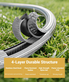 DPB weather-resistant stainless-steel braid adds outdoor durability.