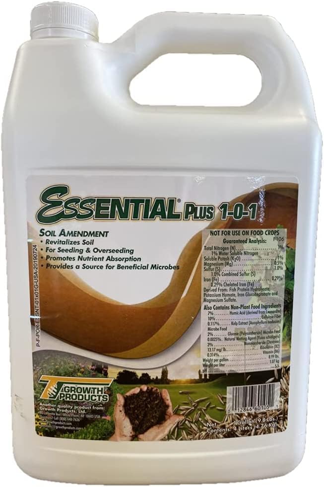 DPH Essential Plus 1-0-1 brown spots greening demonstrates rapid lawn revival and soil health