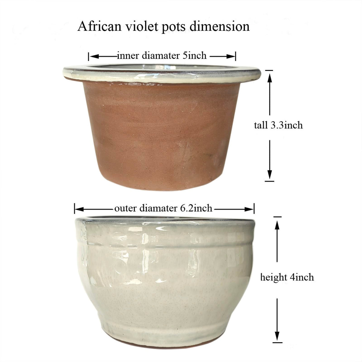Dphagesy African Violet Pots outer pot stores water to prevent overwatering