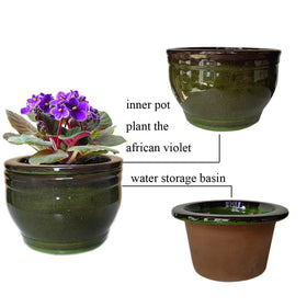 Dphagesy outer pot stores water for steady moisture without leaks.