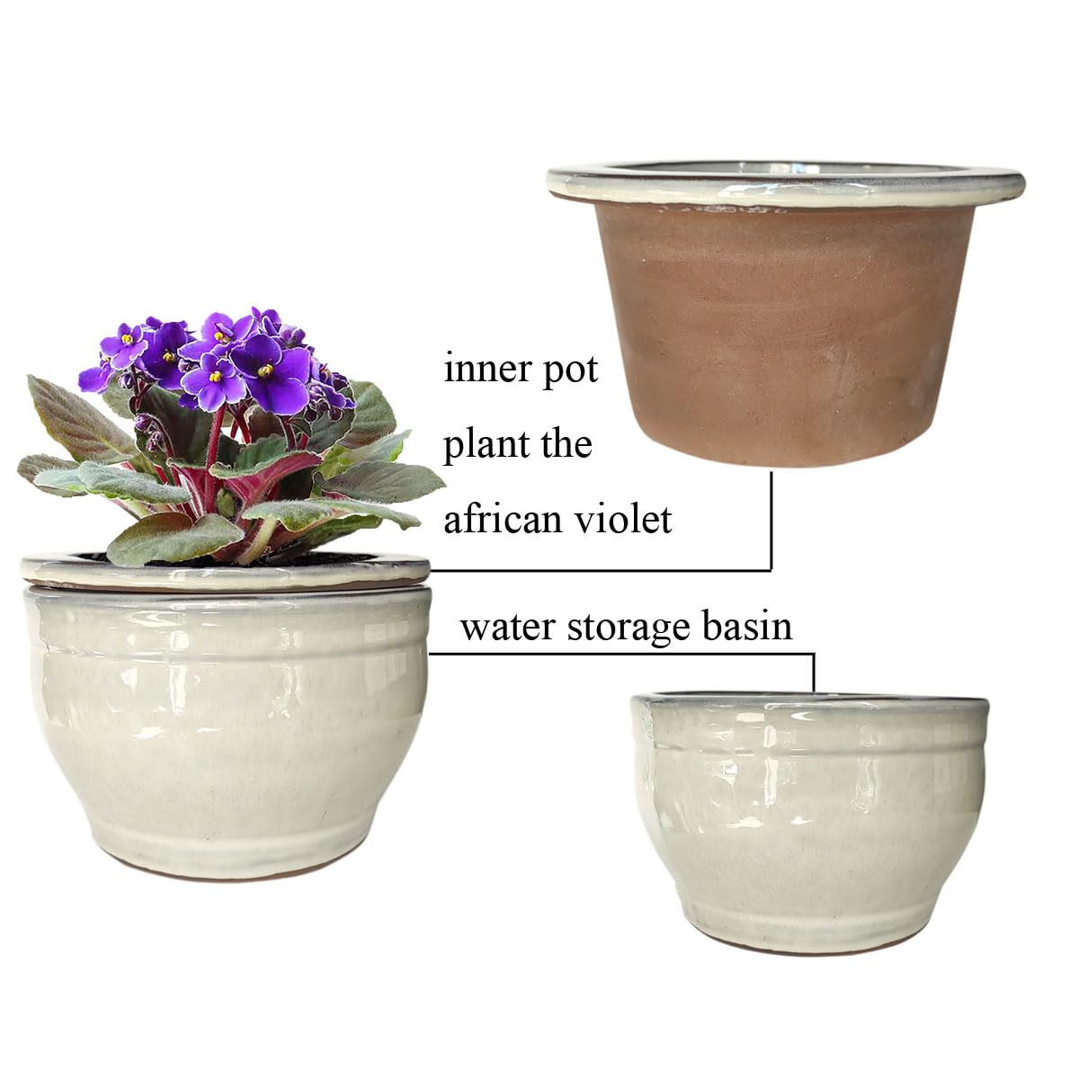 Self-watering ceramic pot from Dphagesy highlights balanced moisture