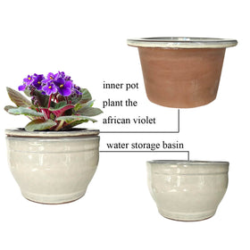 Self-watering ceramic pot from Dphagesy highlights balanced moisture