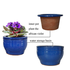 Dphagesy violet pot inner opening detail measures 5.1 inches.