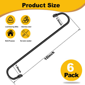 Dpyrrhic heavy-duty black S hook resists bending for reliable use.