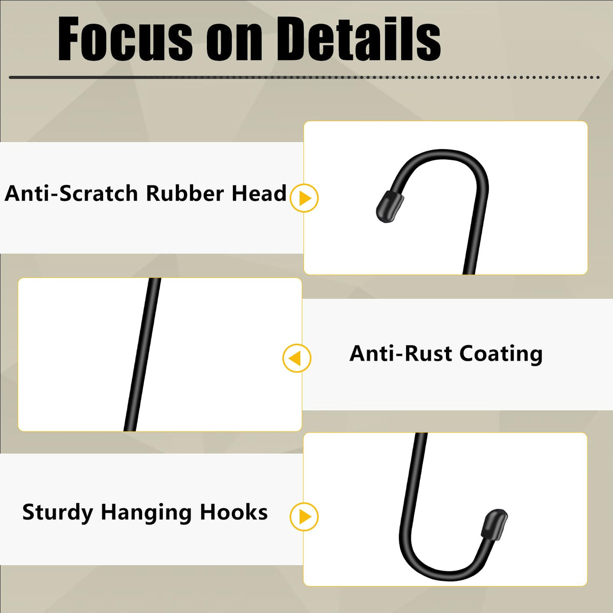 Dpyrrhic hook for kitchen utensils keeps counters organized.