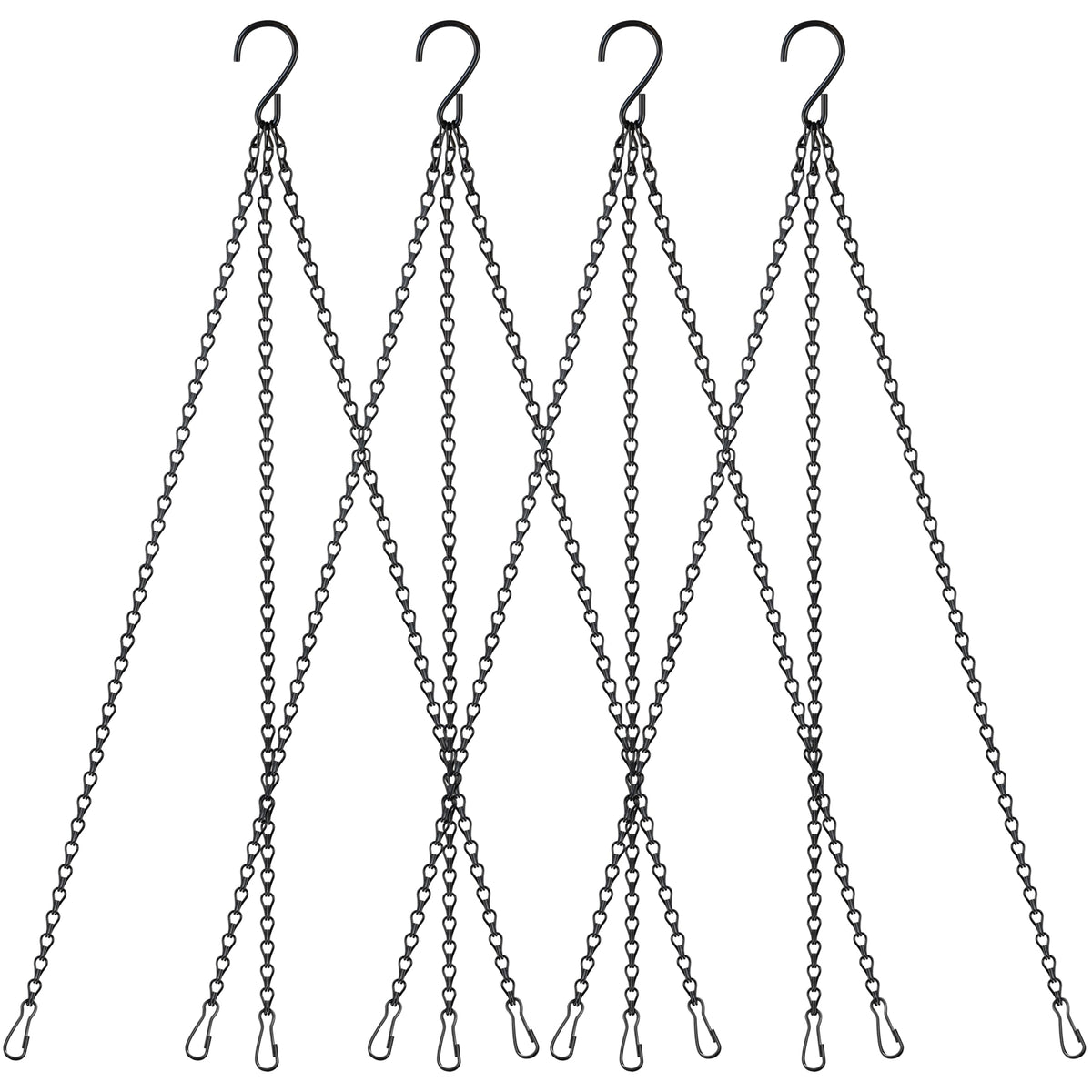 Dpyrrhic 18inch hanging chain with hooks supports plant baskets securely.