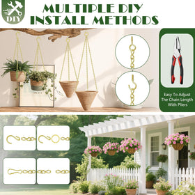 Outdoor installation shows sturdy support for planters and garden accents.