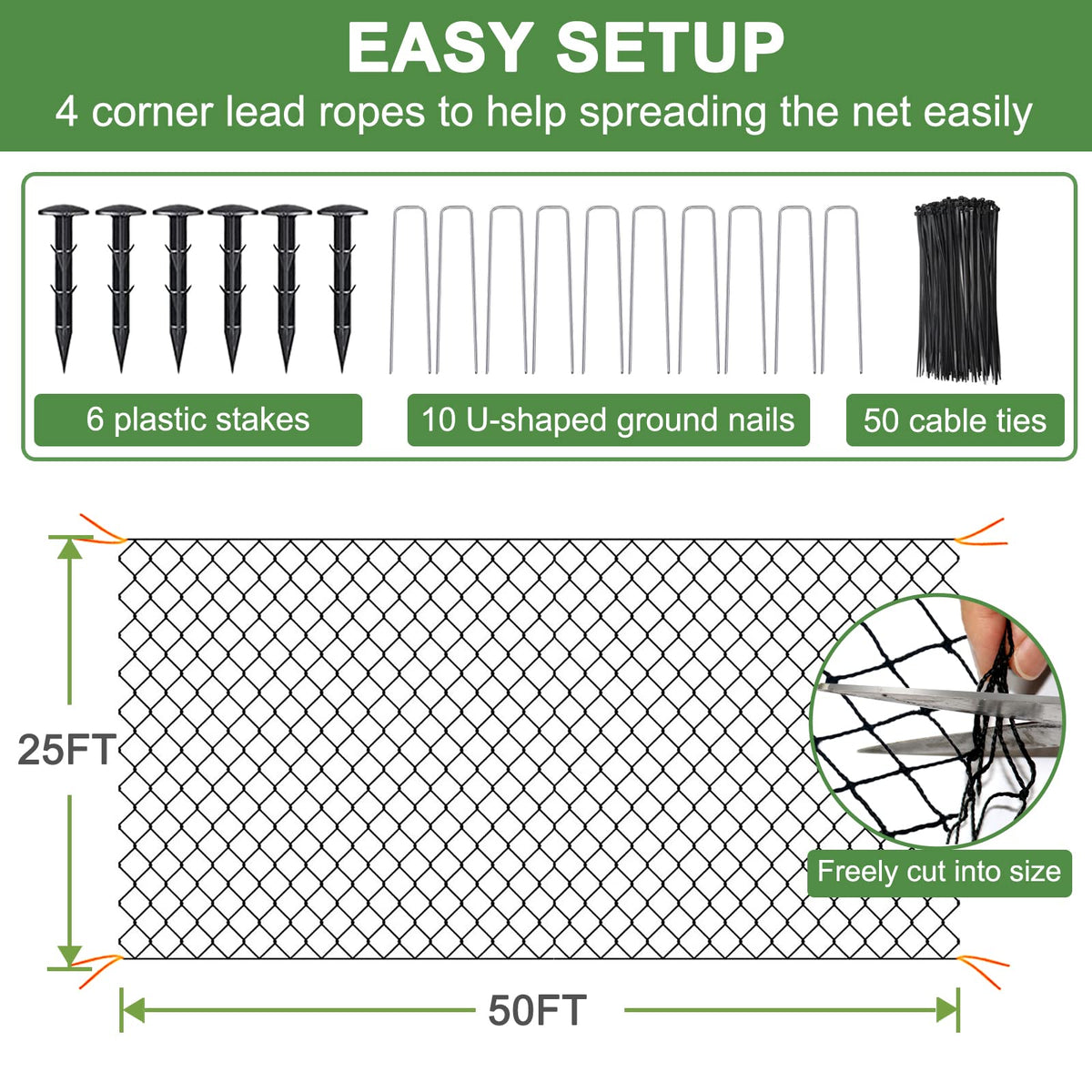 DQS nylon mesh protects fruit trees and shrubs from intruding birds and pests.