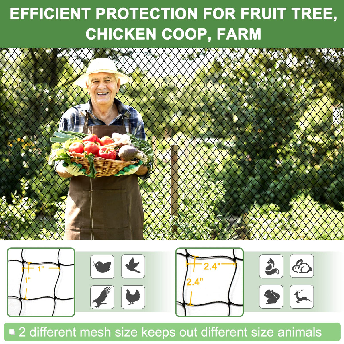 DQS Deer and Squirrel Barrier helps deter wildlife from crops