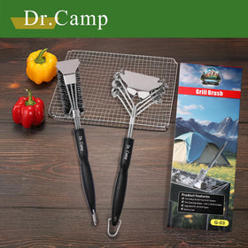 Dr.Camp double pack BBQ brushes provide versatile cleaning options