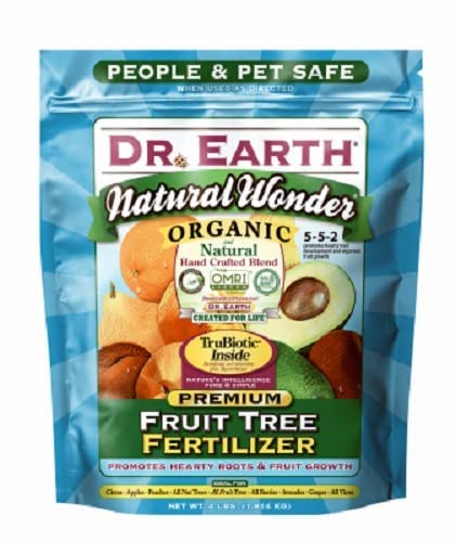 4 lb bags of Dr. Earth fertilizer prepared for seasonal feeding.