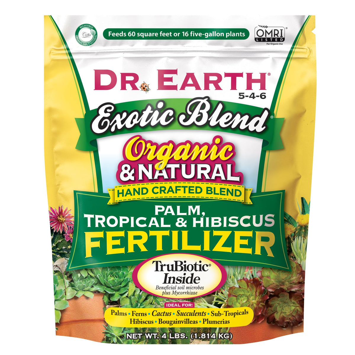 DR EARTH Exotic Blend palm fertilizer boosts lush growth with quick nutrient release
