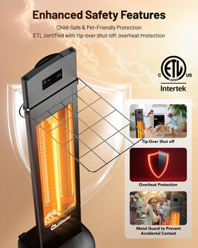DR. INFRARED HEATER DR-298 rust-resistant aluminum housing withstands outdoor use