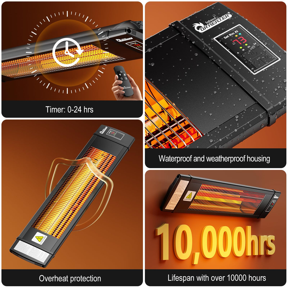 DR. INFRARED HEATER ETL-certified with US-based support for safe, reliable heating.