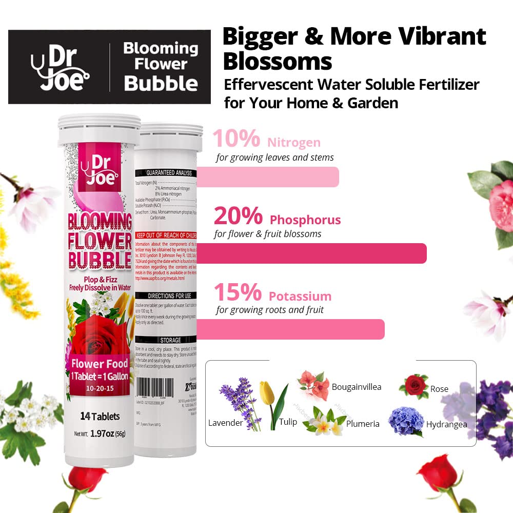 Dr. Joe Blooming Flower Bubble being added to one gallon of water for quick preparation.