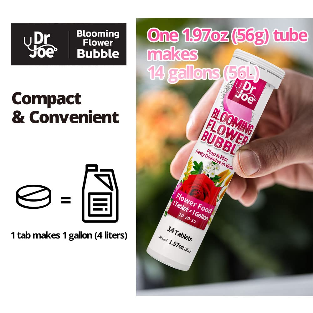 A thriving garden with colorful blooms nourished by Dr. Joe Blooming Flower Bubble.
