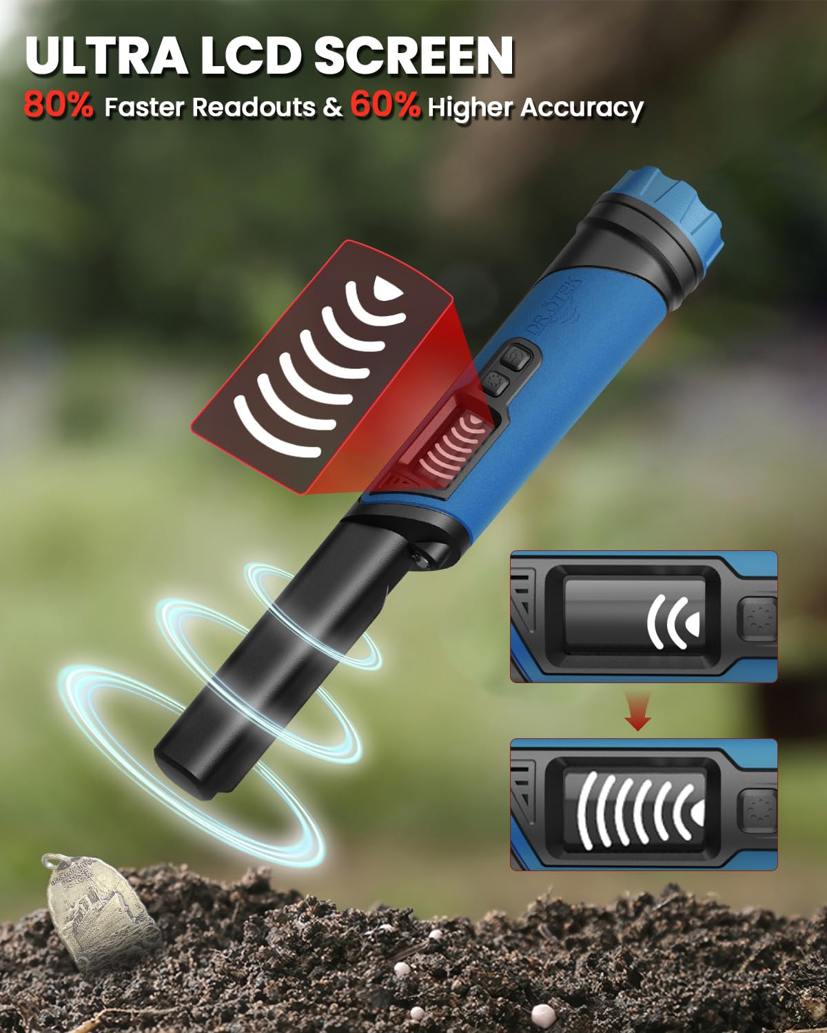 DR.ÖTEK pinpointer IP68 waterproof for beach and river use