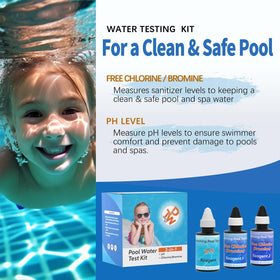 Dr.Tim.Wang pool test kit packaging shown for easy setup and use.