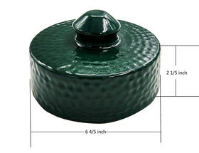 Dracarys big green egg chimney cap fitted securely for weatherproof grilling.
