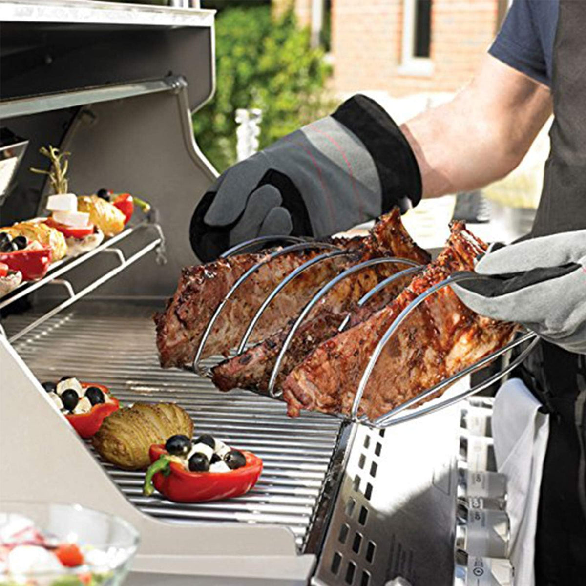 Dracarys rib rack fits Big Green Egg and Kamado grills
