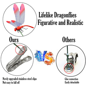 Draduo colorful dragonfly clips brighten gardens and patios