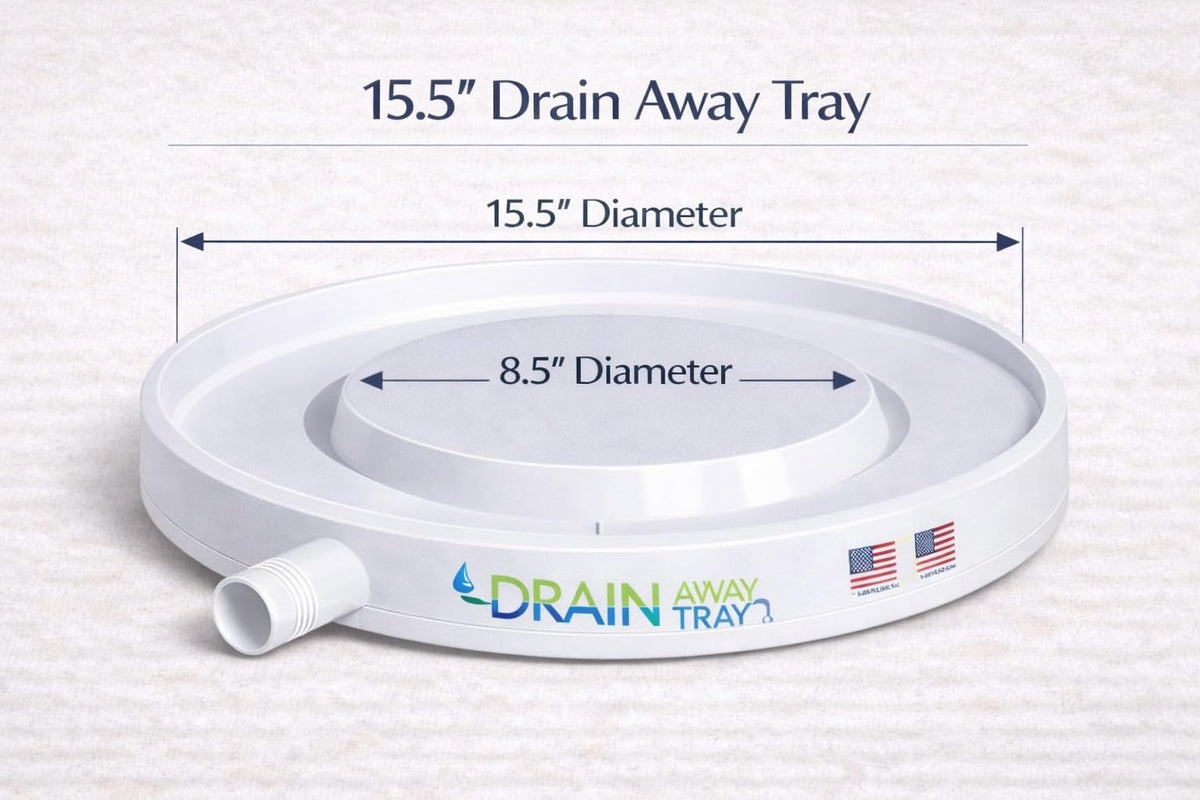 Drain Away Tray sloped gutter channels excess moisture away