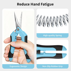 Drametic+ blue pruning shears featuring stainless steel blades for clean pruning
