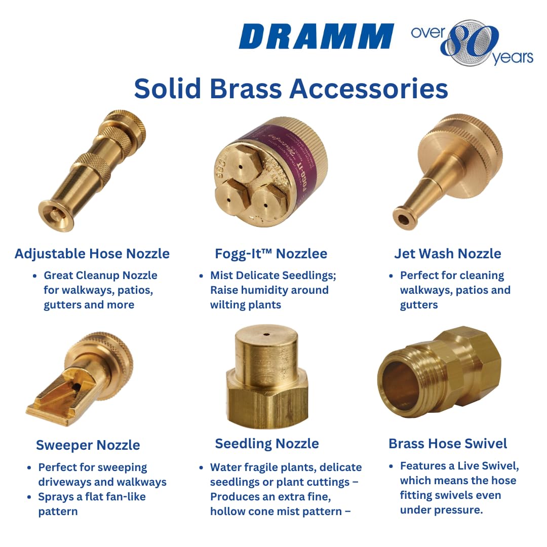 Dramm Brass Hose Swivel made in USA demonstrates durable professional performance.