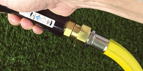 Dramm Brass Hose Swivel threaded connection demonstrates easy setup and secure hose attachment.
