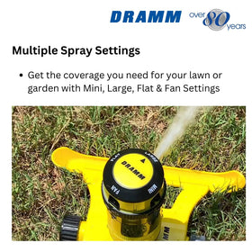 Dramm ColorStorm Gear Drive Sprinkler pattern dial enables quick pattern changes.
