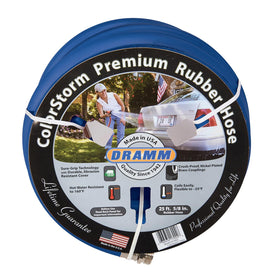 Dramm ColorStorm premium rubber hose 50ft for dependable garden watering.